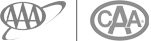 The image shows two interlocking oval logos, one with "AAA" and the other with "CAA" inside.